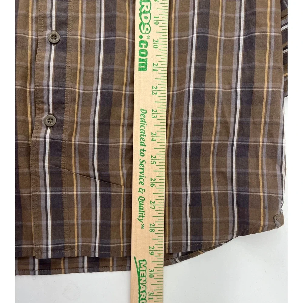 The‎ North Face Mens Plaid Long Sleeve Button Down Shirt Brown Tan Grey Medium